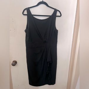 Black sleeveless waist detail dress